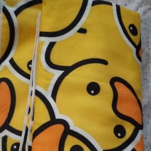 TWO  NEW Yellow Duck Patterned Lightweight Towels AND 20 Ducks